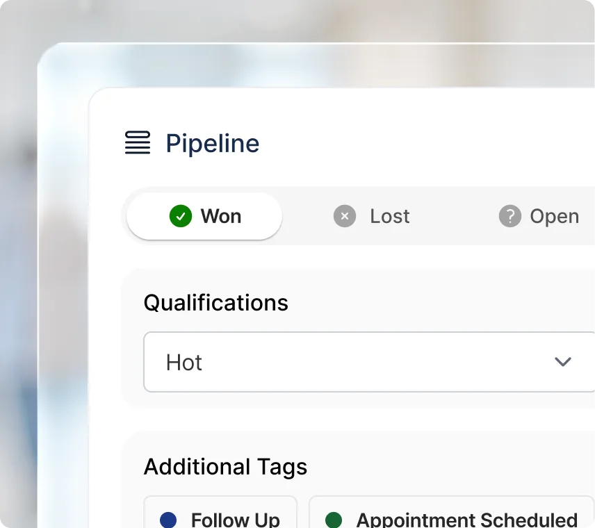 A conversation in the Fellix pipeline filed under Won, qualified Hot, and tagged Follow Up and Appointment Scheduled