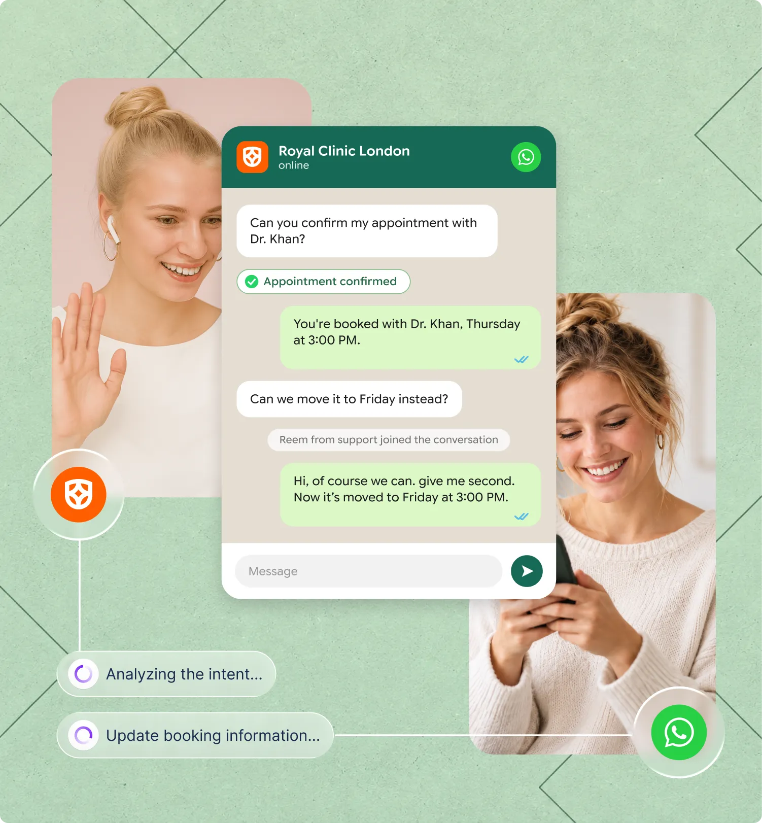 A WhatsApp conversation being answered by the Fellix AI agent